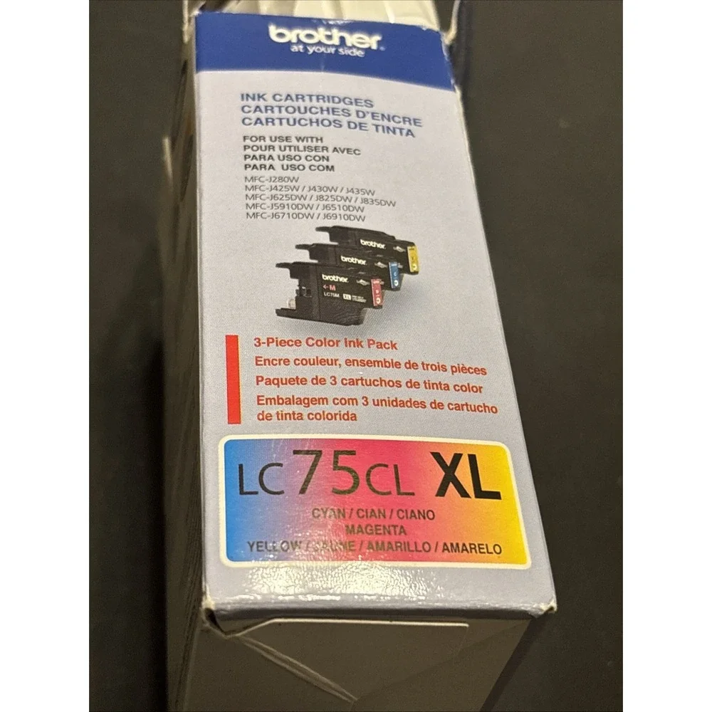 Genuine Brother LC75CL XL Color Ink 3-Pack OEM Sealed Expired 10/2013 LC753PKS
